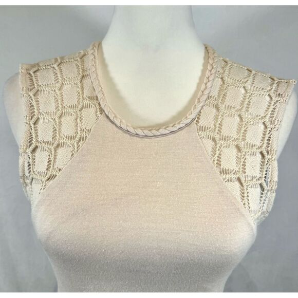 Free People ivory cross rope detail backless asymmetrical midi dress size small - Picture 6 of 12